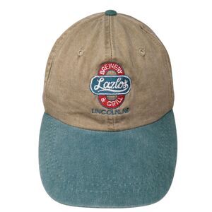 Lazlo's Brewery & Grill Slideback Hat Multi One Size Leather Strap Adams